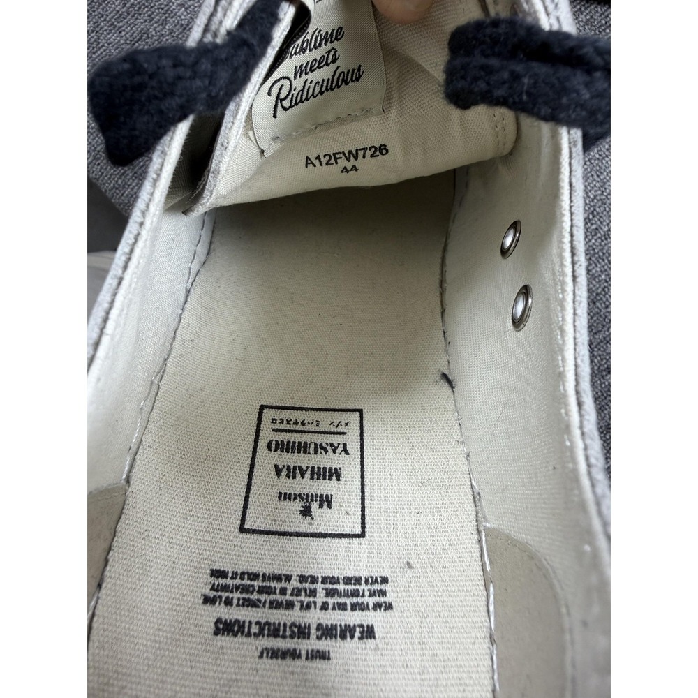 Maison Mihara Yasuhiro Shoes Mens 11 Gray Canvas Low Top Casual Sneakers Lace Up - Picture 3 of 15